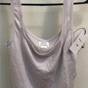 RVCA Lavender Ribbed Tank Top crop medium